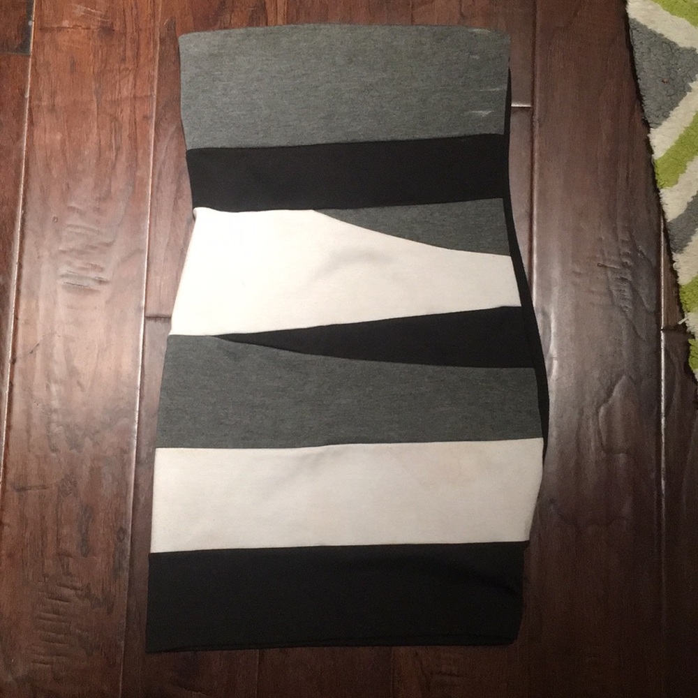 Black and white mini dress